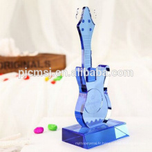 Instrument musical de guitare de cristal bleu pour des décorations à la maison et des cadeaux CO-M003